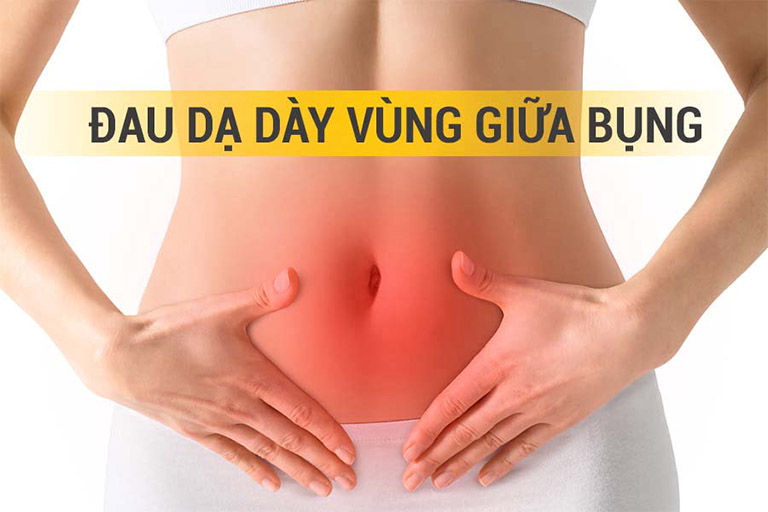 Vị trí đau dạ dày ở vùng giữa bụng